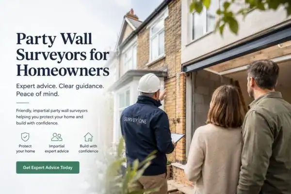 Image of couple with Party wall survey from Survey One Oxford